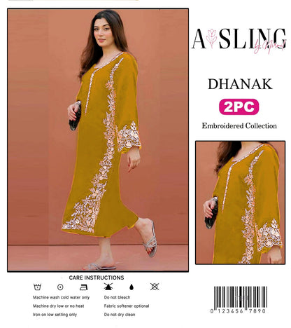 2PC  DHANAK 2PC EMBROIDERED