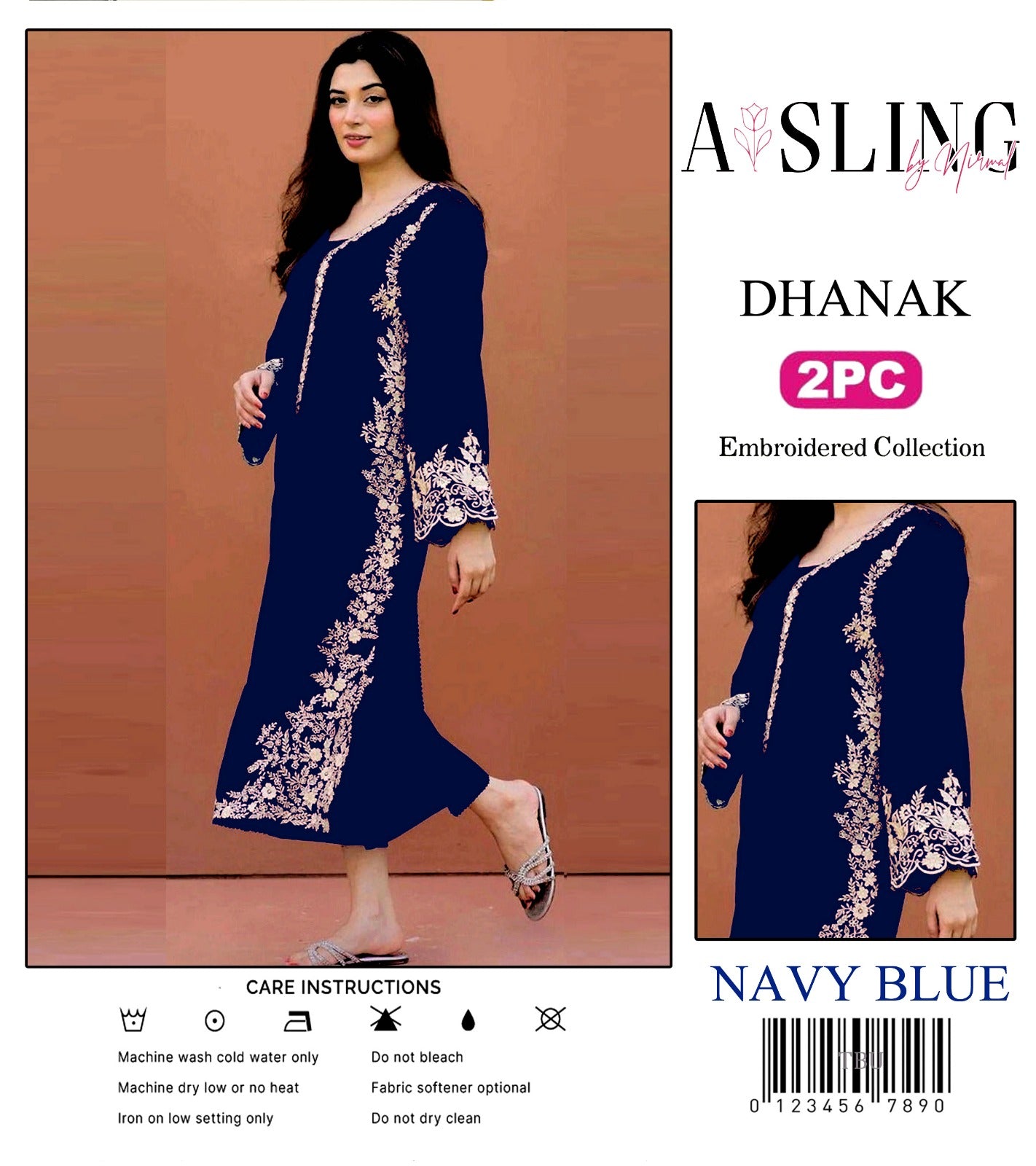 2PC  DHANAK 2PC EMBROIDERED