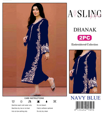 2PC  DHANAK 2PC EMBROIDERED