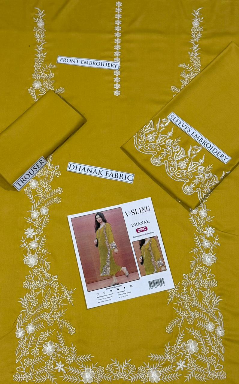2PC  DHANAK 2PC EMBROIDERED