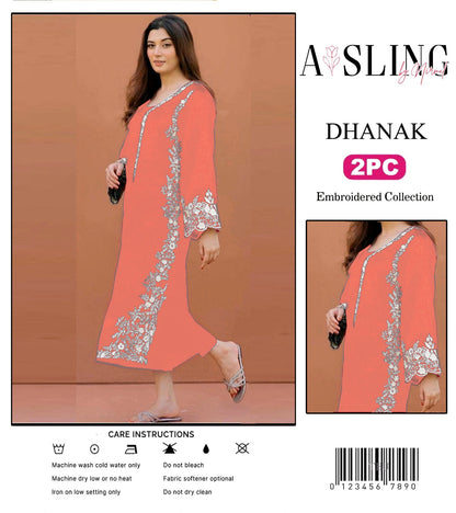2PC  DHANAK 2PC EMBROIDERED