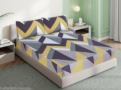 Printed Fancy Quilted Waterproof Mattress Fitted BedSheet With Pillows