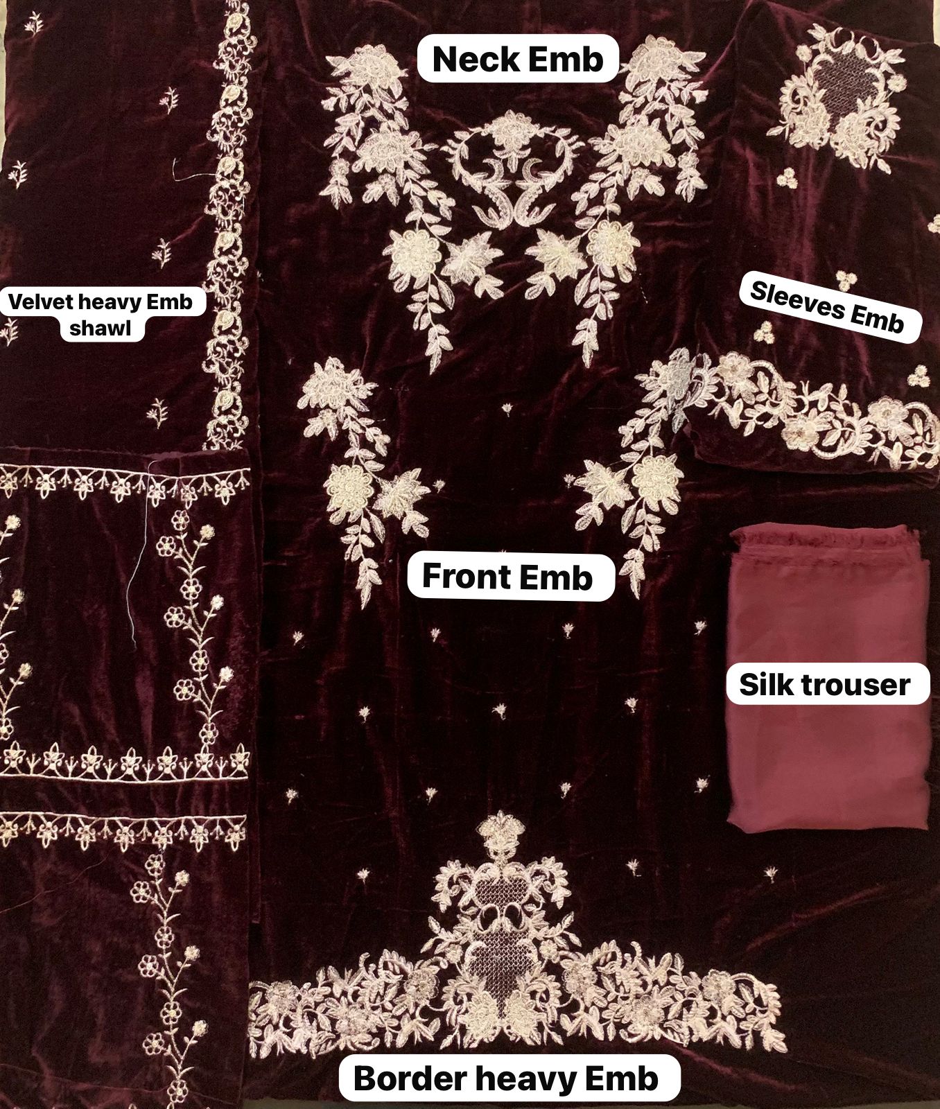 3PC Azure Luxery velvet collection