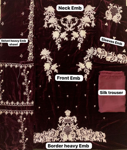 3PC Azure Luxery velvet collection