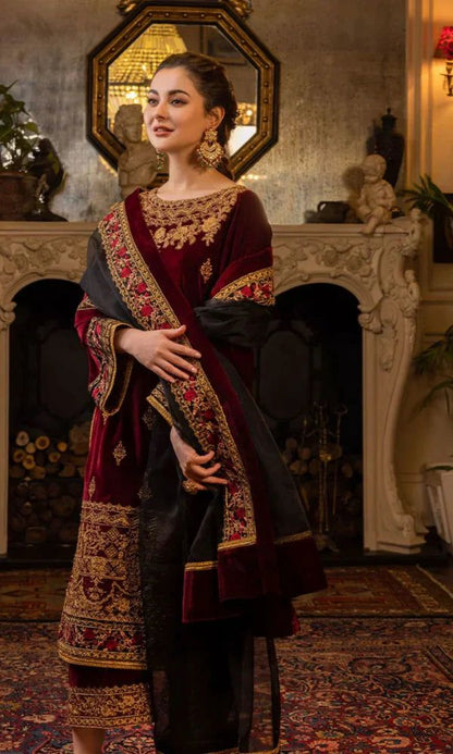 3PC Zanib Chottani Luxery velvet collection