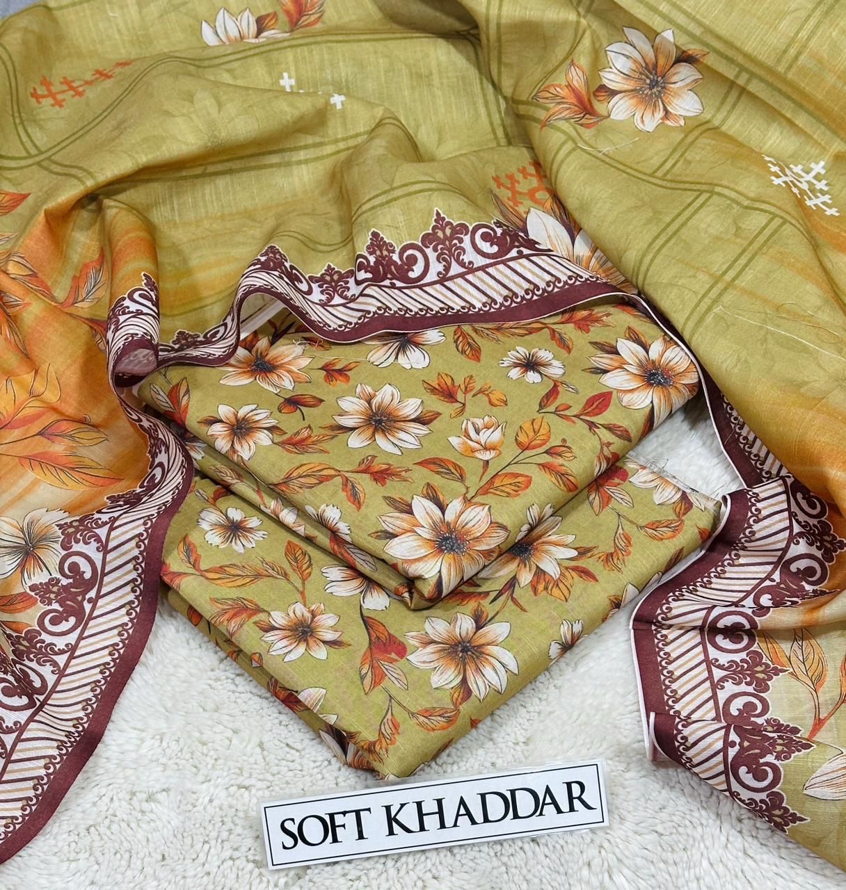 3PC SWISS SOFT KHADDER 3PC 🔥 KHADDER
