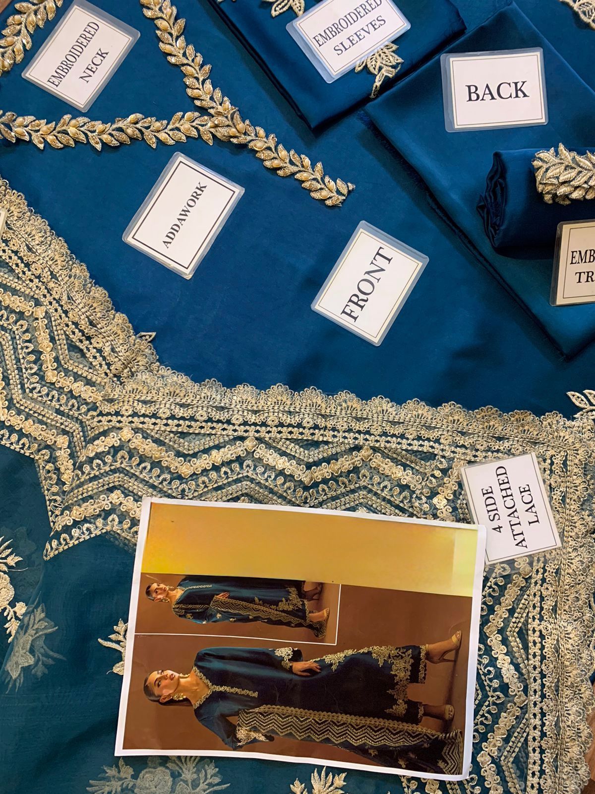 :ZAINAB CHOTANI silk embroidered hand work unstitced 3pc✓