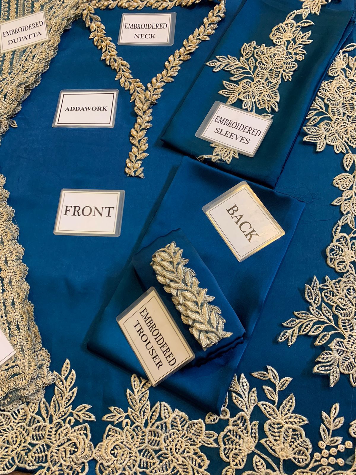 :ZAINAB CHOTANI silk embroidered hand work unstitced 3pc✓