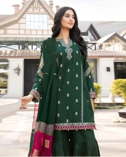 3pc  MARIA B 🟨 CATEGORY : DHANAK 3PC EMBROIDERED