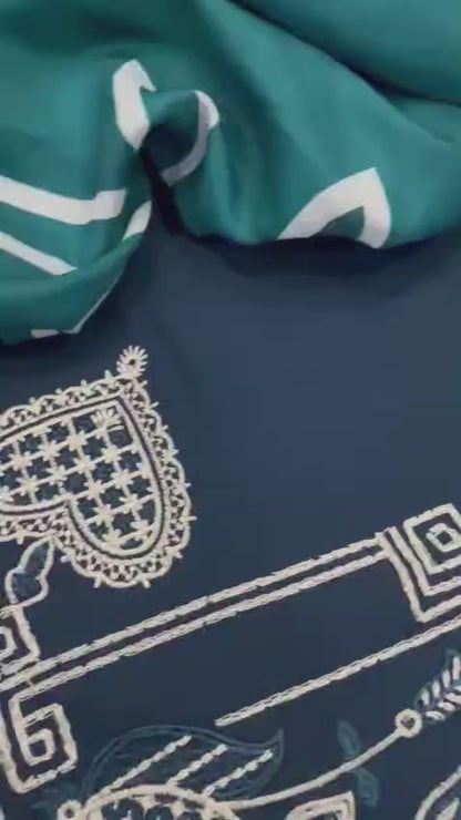 3pc URGE 🟨 DHANAK 3PC Embroidered