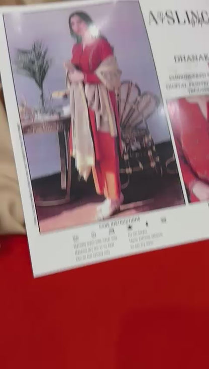 3pc URGE 🟨 DHANAK 3PC Embroidered