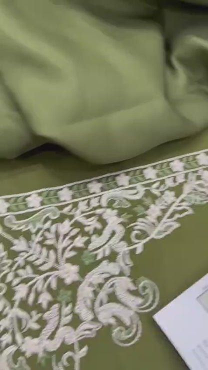 3pc URGE 🟨 DHANAK 3PC Embroidered