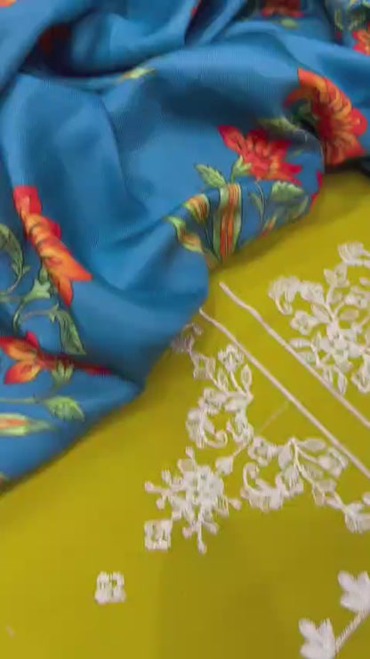 3pc URGE 🟨 DHANAK 3PC Embroidered