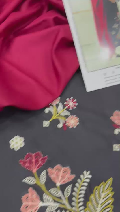 3pc URGE 🟨 DHANAK 3PC Embroidered