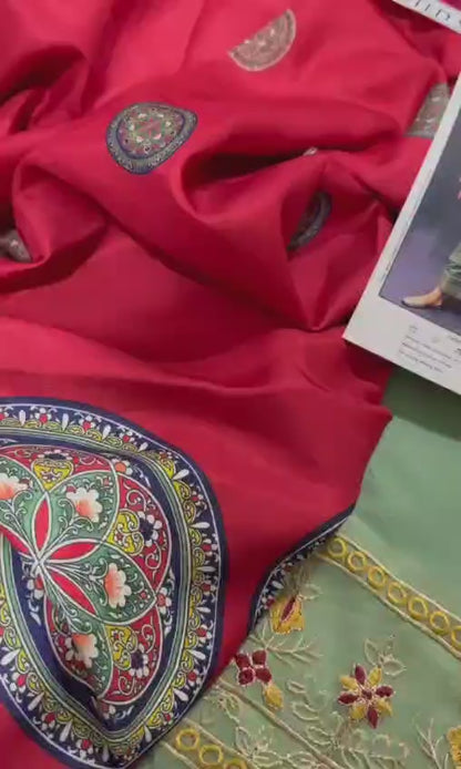 3pc URGE 🟨 DHANAK 3PC Embroidered