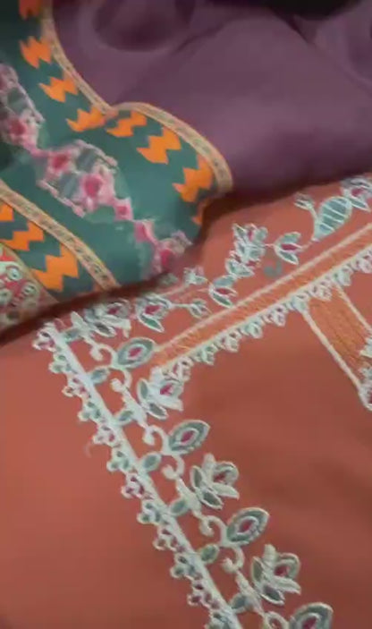 3pc URGE 🟨 DHANAK 3PC Embroidered