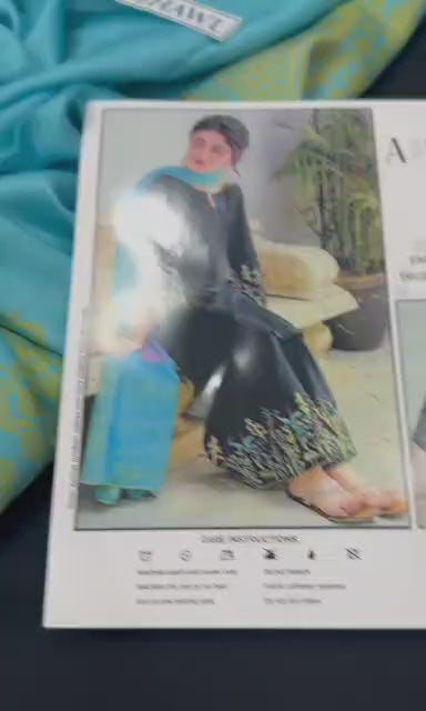 3pc URGE 🟨 DHANAK 3PC Embroidered