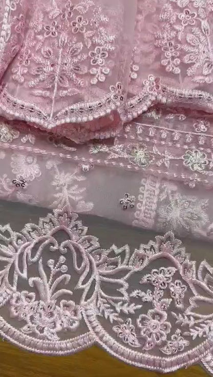 AZURE chiffon embroidered