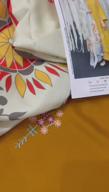 3pc URGE 🟨 DHANAK 3PC Embroidered