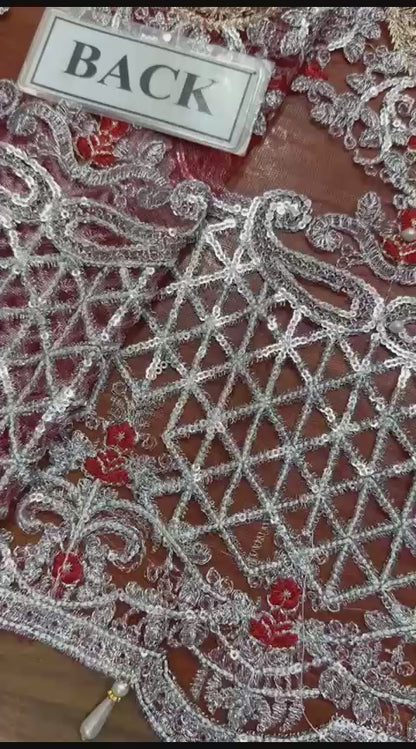 net maxi & silk  trouser