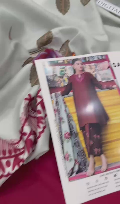 3pc URGE 🟨 DHANAK 3PC Embroidered