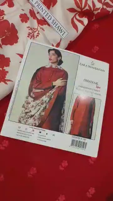 3pc URGE 🟨 DHANAK 3PC Embroidered