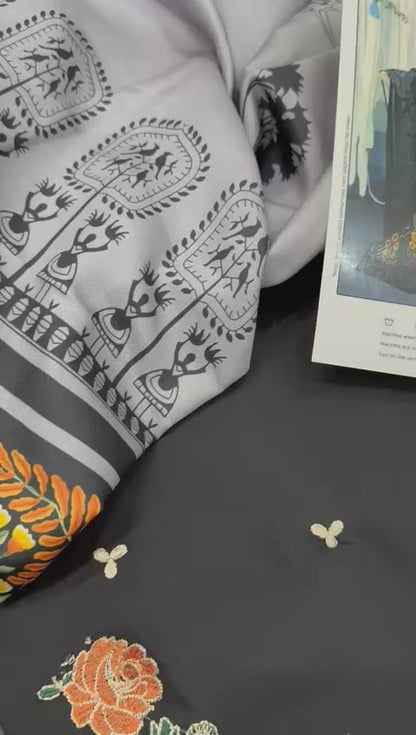 3pc URGE 🟨 DHANAK 3PC Embroidered