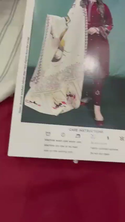 3pc URGE 🟨 DHANAK 3PC Embroidered